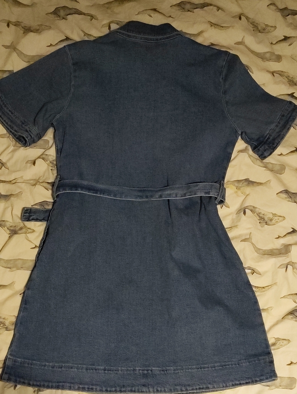 Free Assembly Embroidered Floral Denim Shirt Dress Midi Length Size Small - Picture 6 of 7